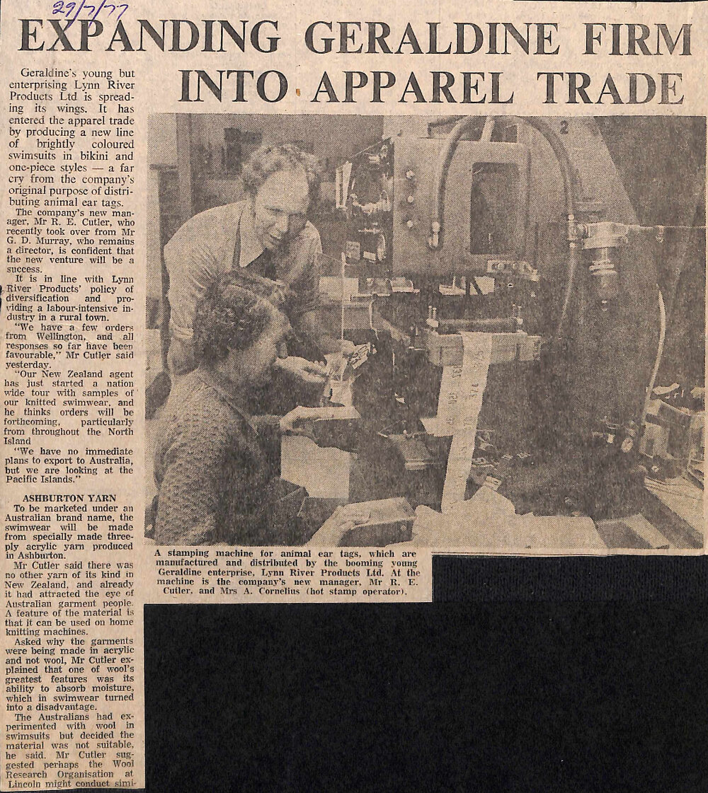 Expanding Geraldine firm into apparel trade