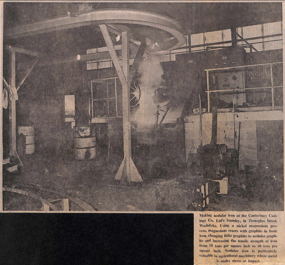 Making nodular iron at Canterbury Castings Co Ltd's foundry