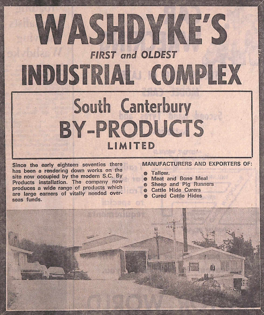 Washdyke's first and oldest industrial complex: South Canterbury By-Products Limited