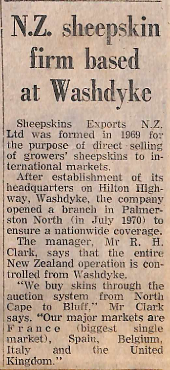 NZ sheepskin firm based at Washdyke