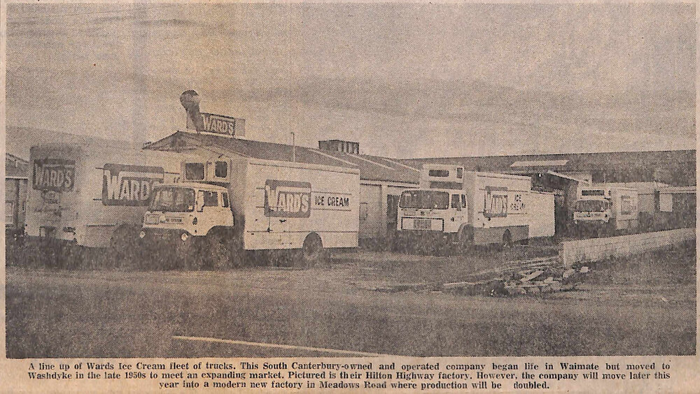 A line up of Wards Ice Cream fleet of trucks