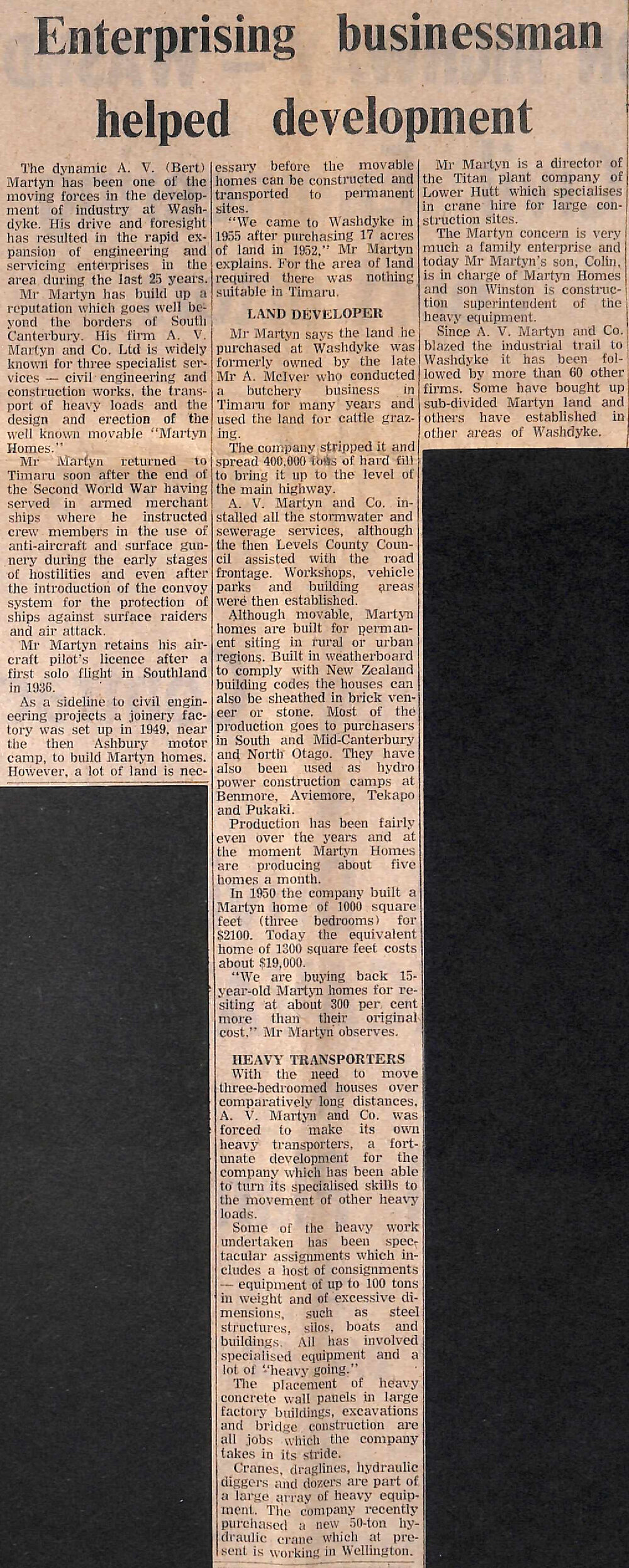 Enterprising businessman helped development