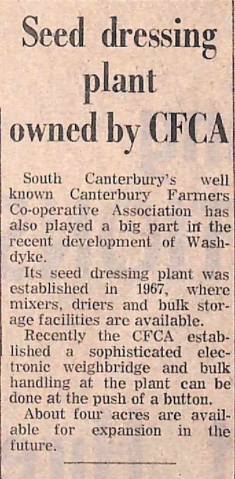 Seed dressing plant owned by CFCA