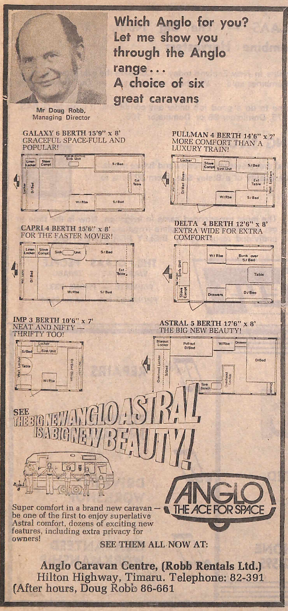 Anglo Caravan Centre advertisement