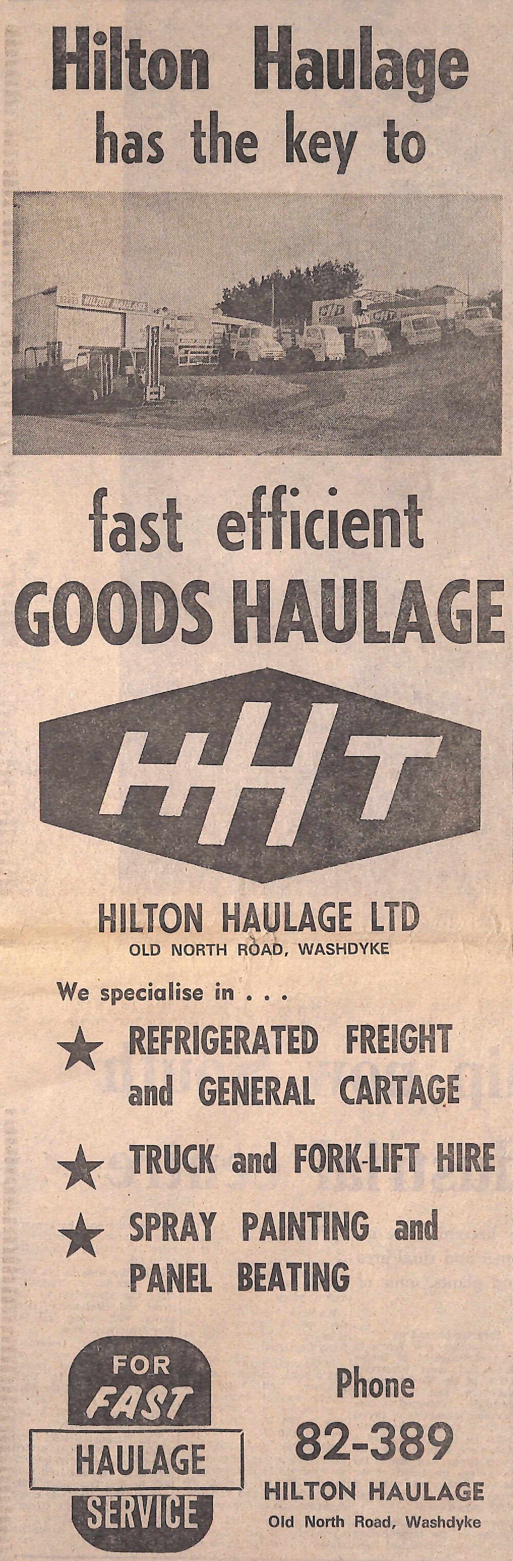 Hilton Haulage advertisement