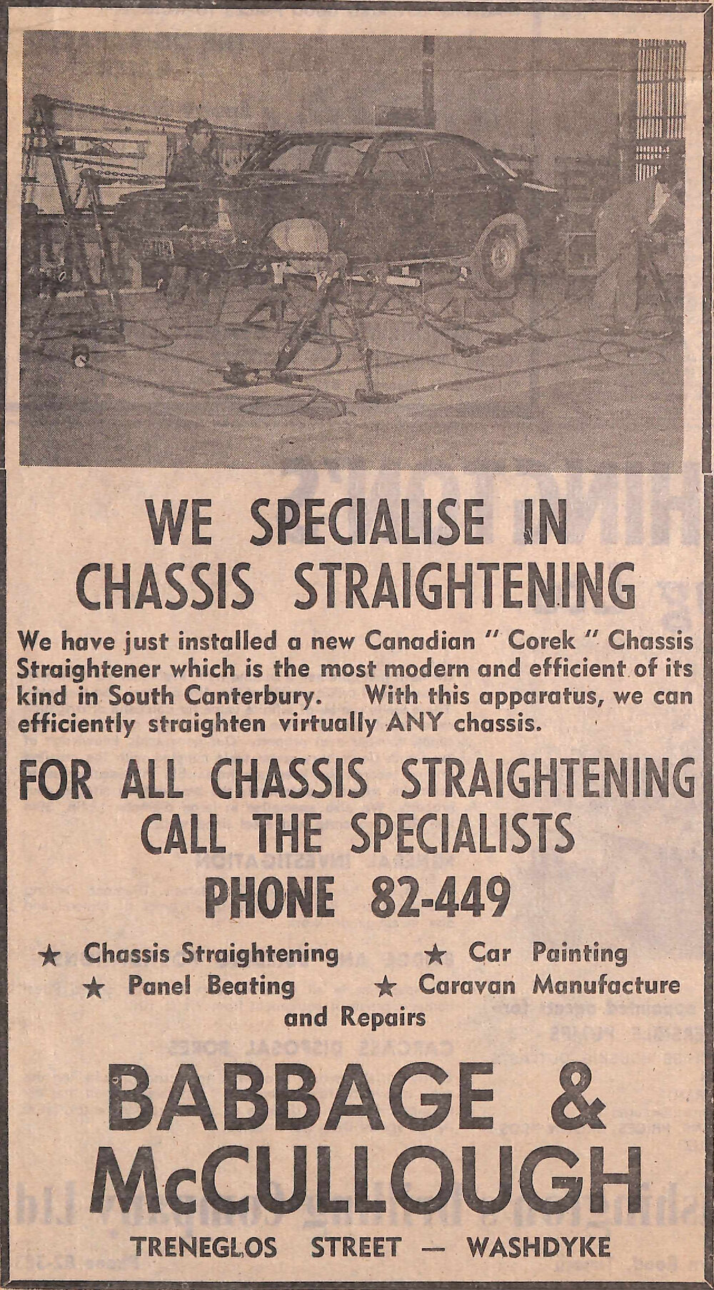 Babbage &amp; McCullough advertisement