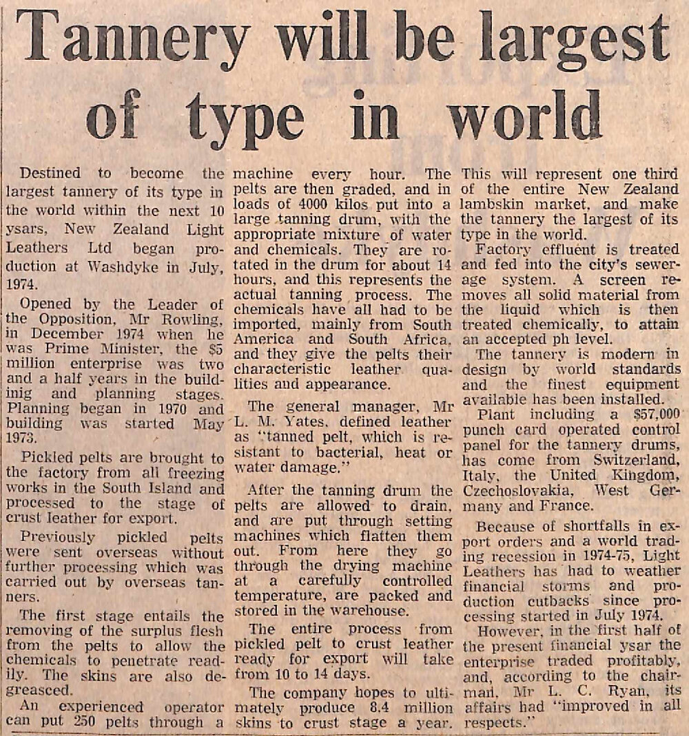 Tannery will be largest in world