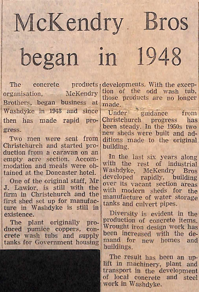 McKendry Bros began in 1948