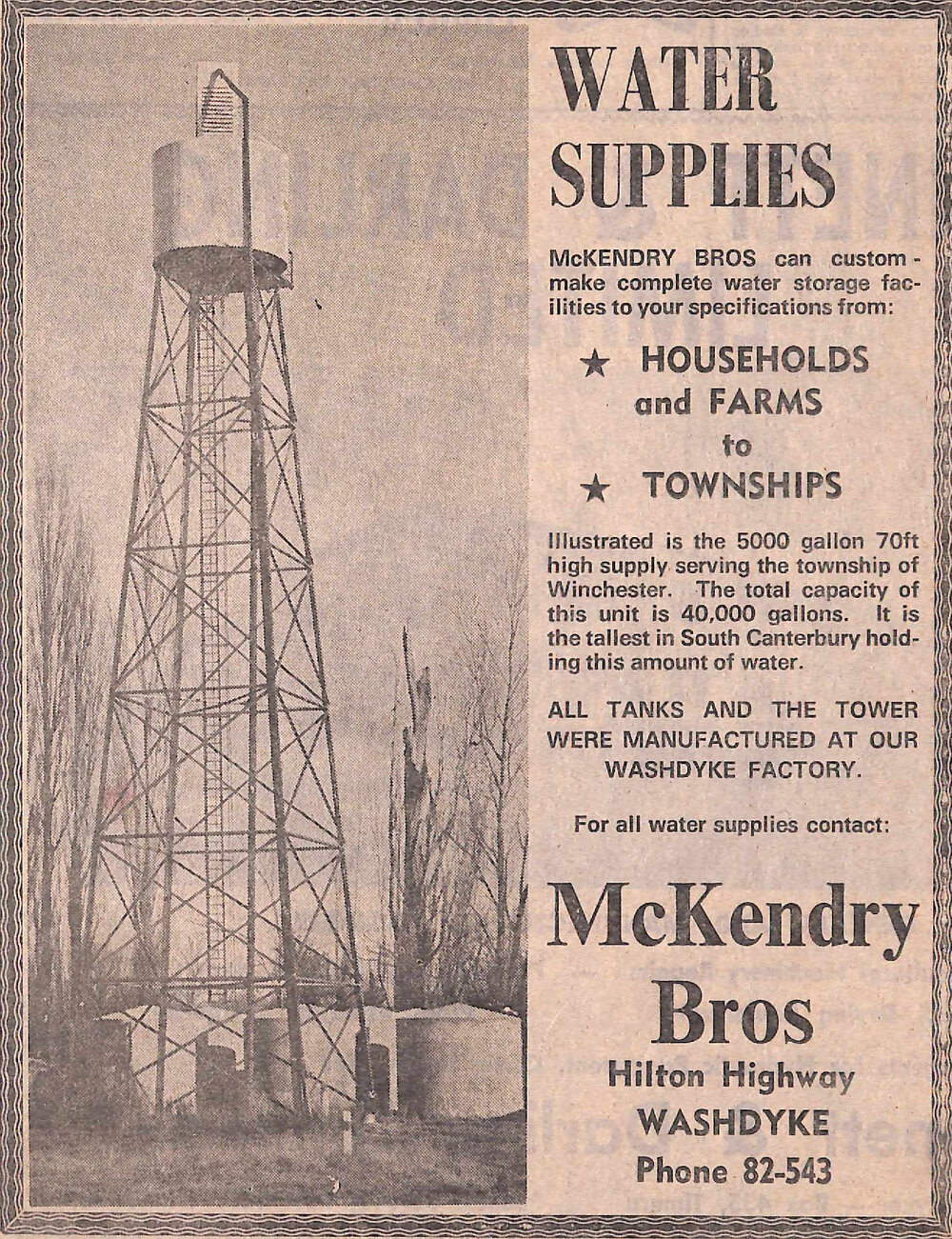 McKendry Bros advertisement