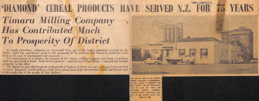 'Diamond' Cereal Products Have Served NZ For 75 Years: Timaru Milling Company Has Contributed Much To Prosperity Of District