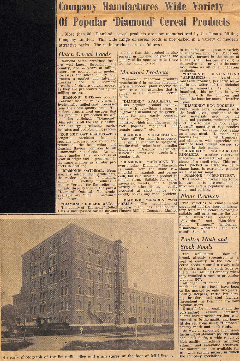 Company Manufactures Wide Variety Of Popular 'Diamond' Ceral Products