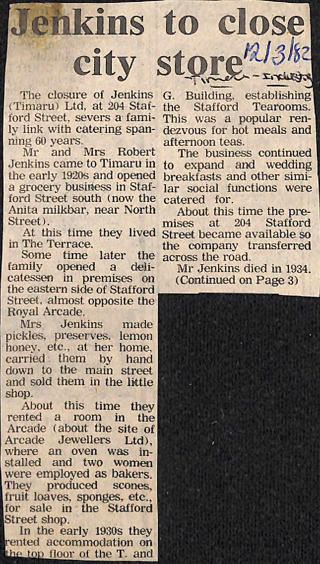 Jenkins to close city store / Jenkin's closure