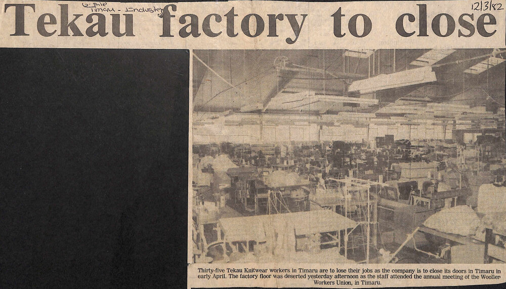 Tekau factory to close / 35 workers made redundant / Union says little can be done