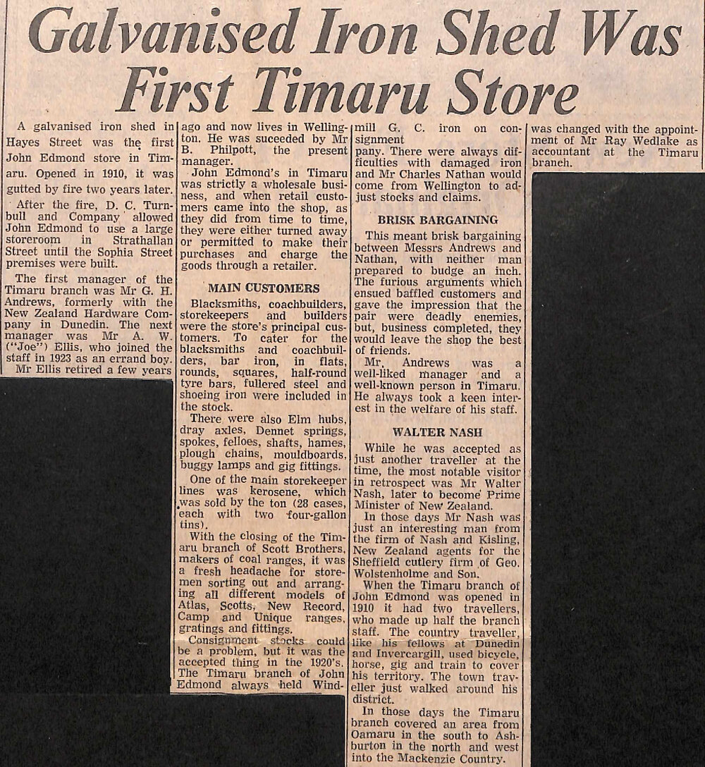 Galvanised Iron Shed Was First Timaru Store