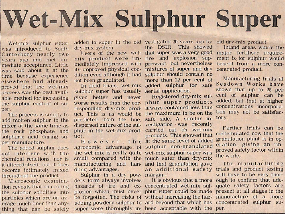Wet-Mix Sulphur Super