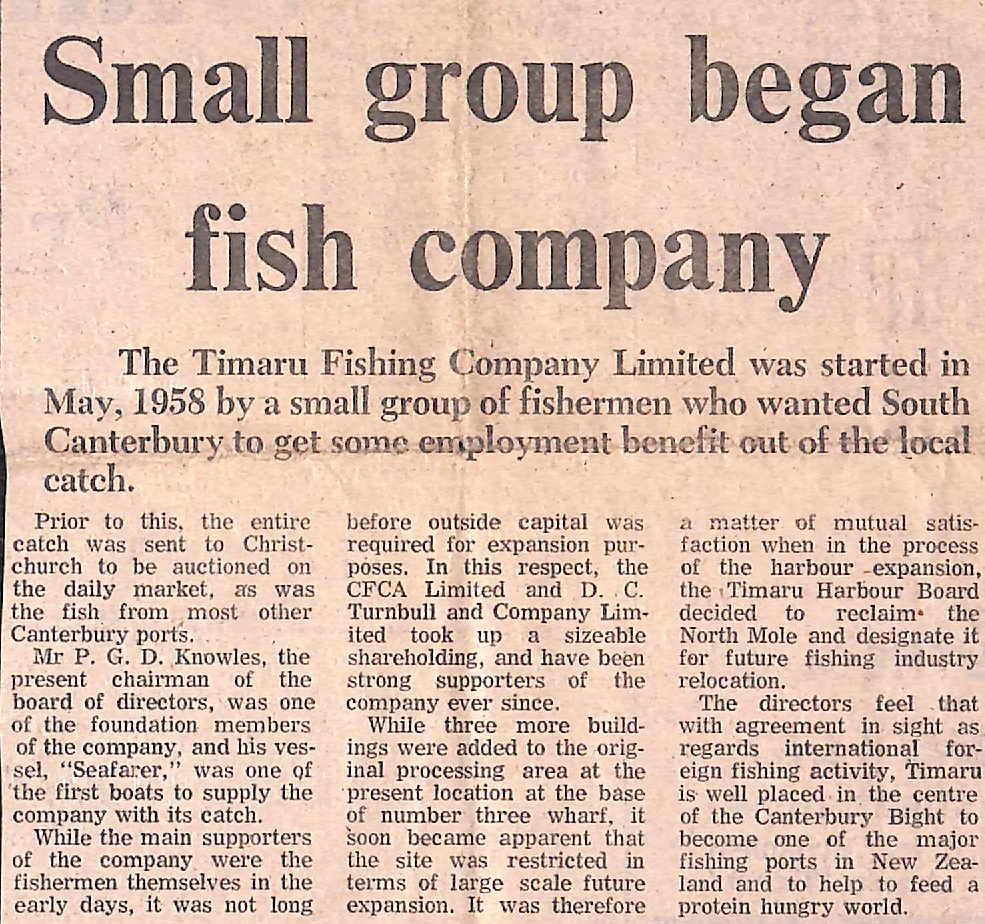 Small group began fish company