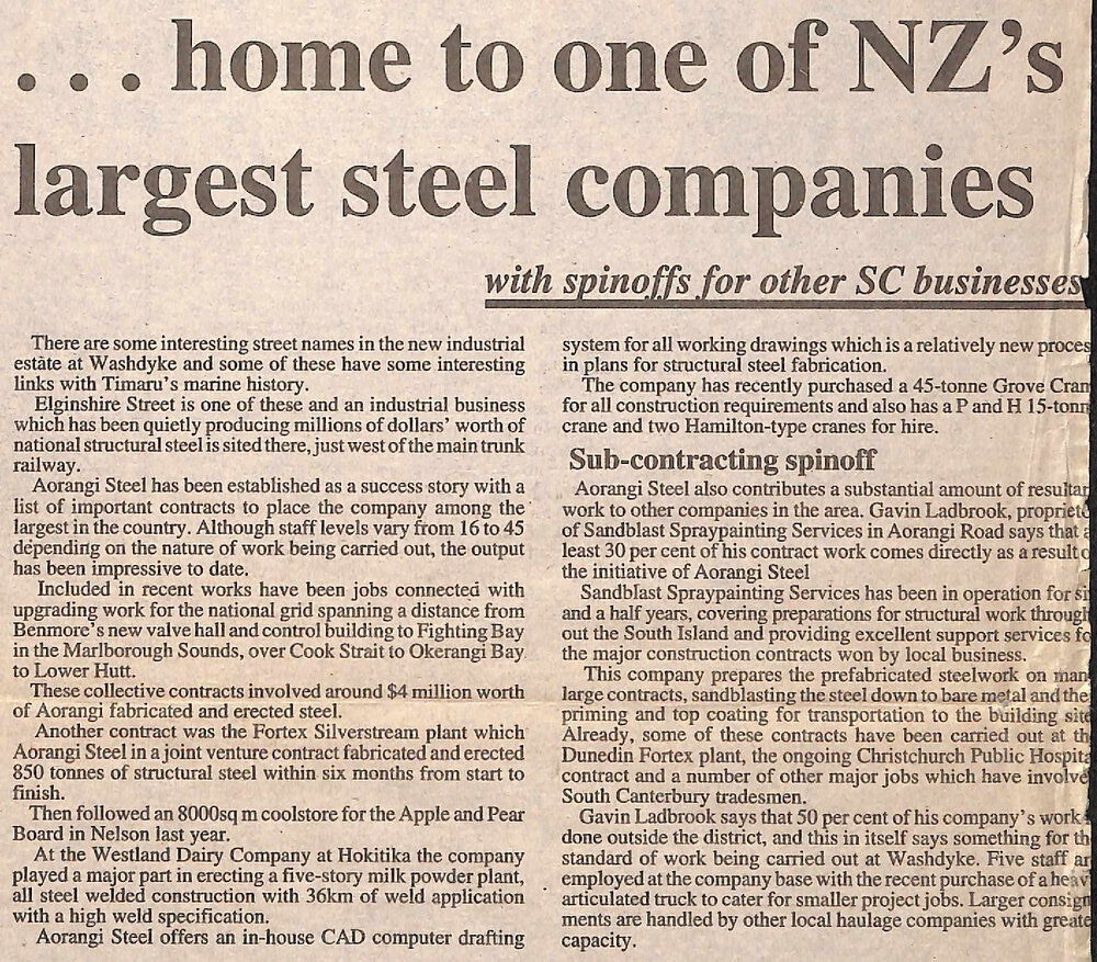 &hellip;home to one of NZ's largest  steel companies: with spinoffs for other SC businesses