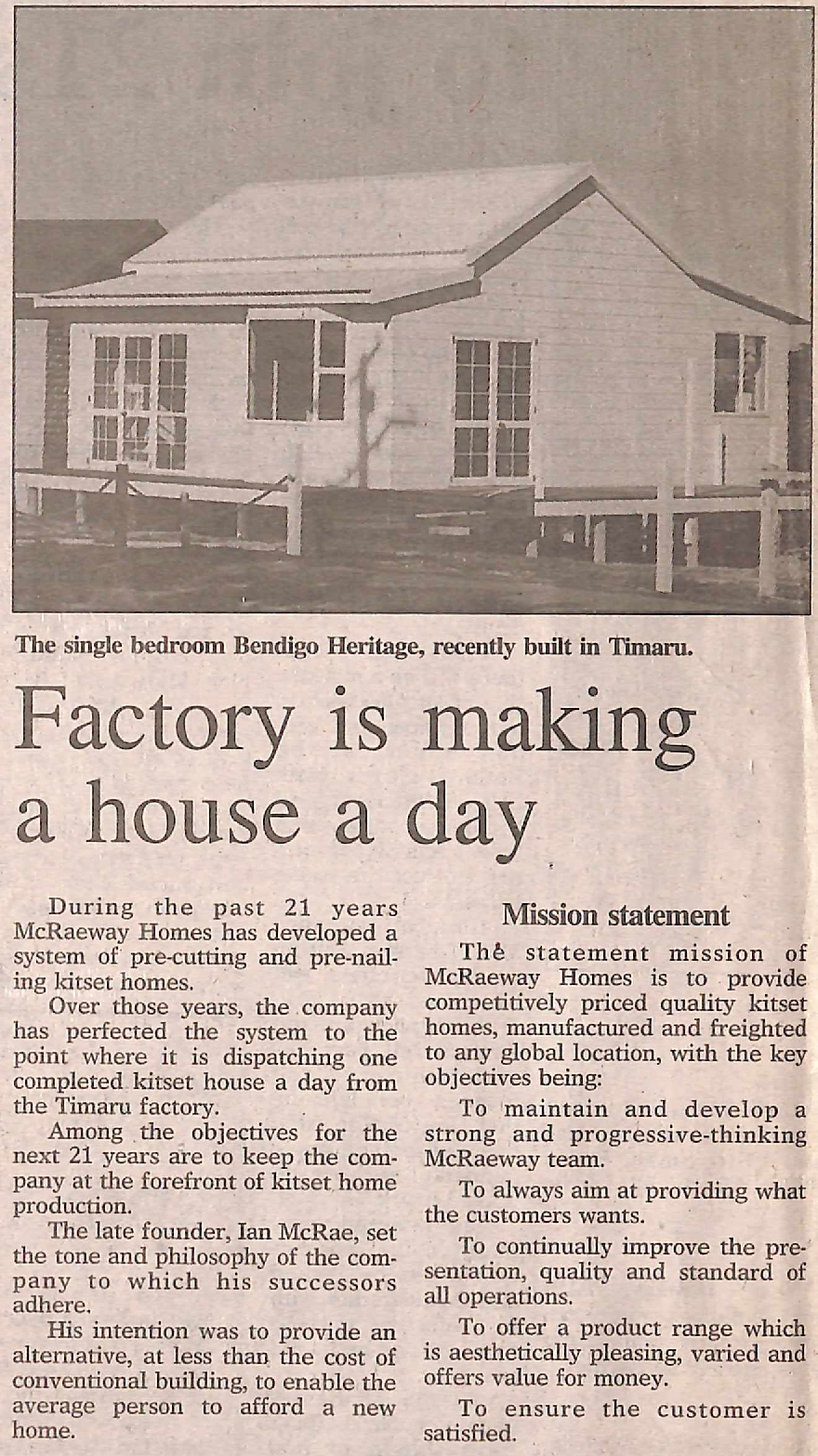 Factor is making a house a day