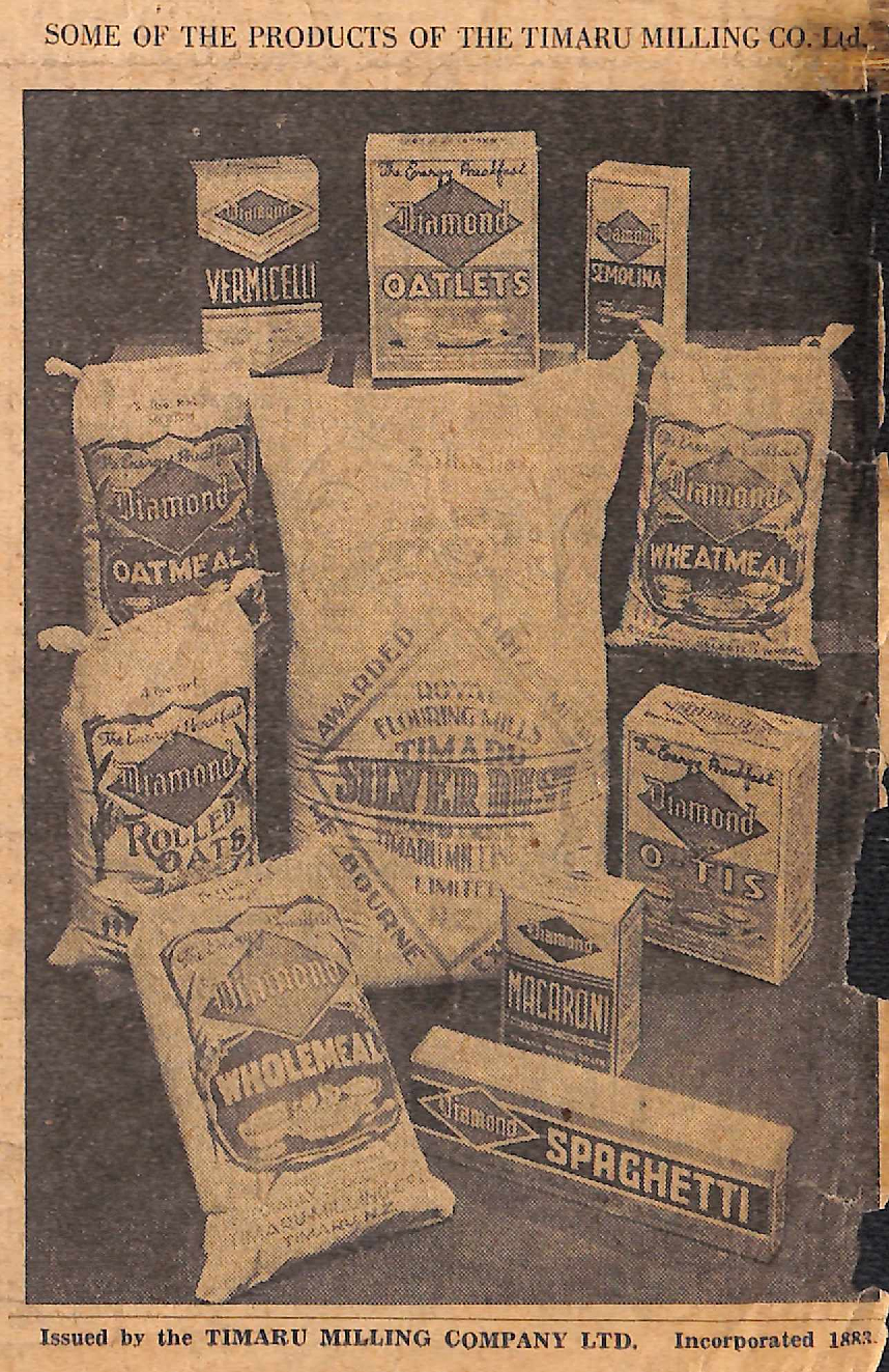 Some of the products of The Timaru Milling Company / Wide Range of Products Now Sold Under 'Diamond' Brand