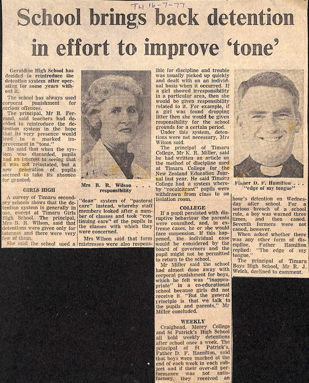 School brings back dentention in effort to improve 'tone'