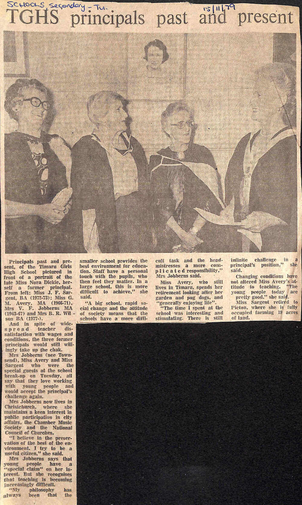 TGHS principals past and present