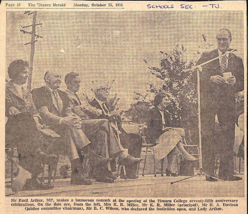 Timaru College 75th jubilee opening