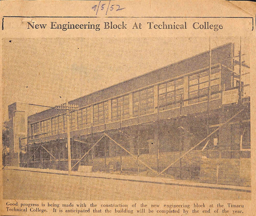 New Engineering Block At Technical College | Aoraki Heritage Collection