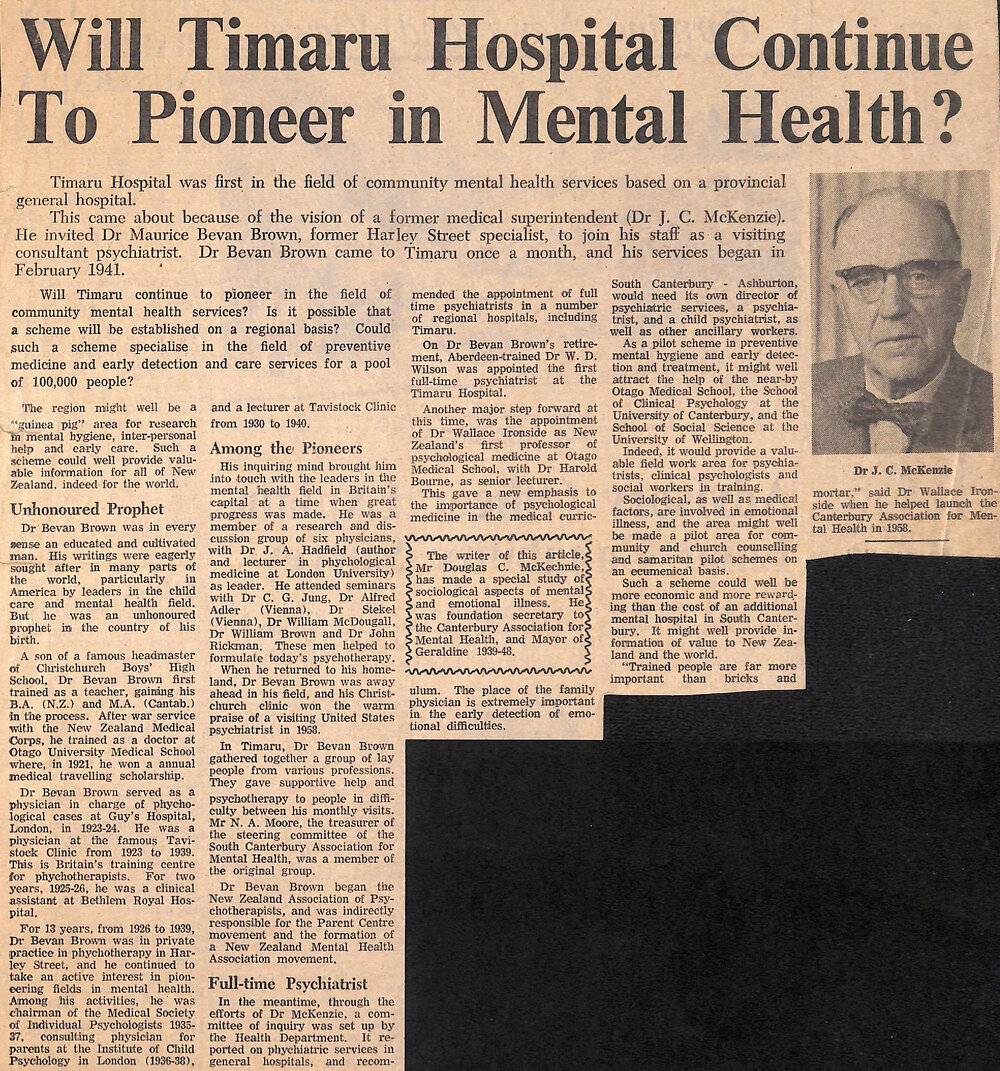 Will Timaru Hospital Continue To Pioneer in Mental health?