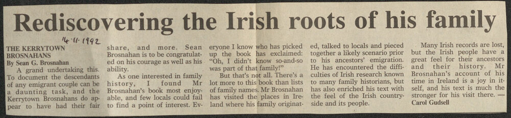 Rediscovering the Irish roots of his family