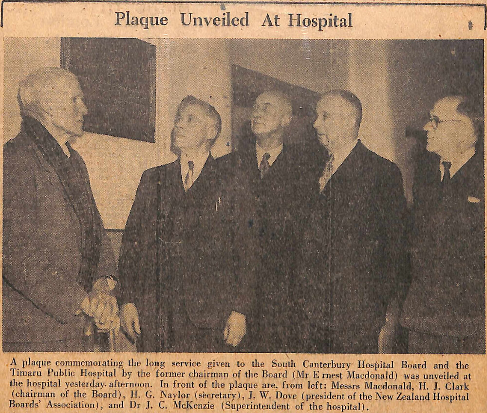 Plaque Unveiled At Hospital: Outstanding Service Of Former Chairman Recognised By Board