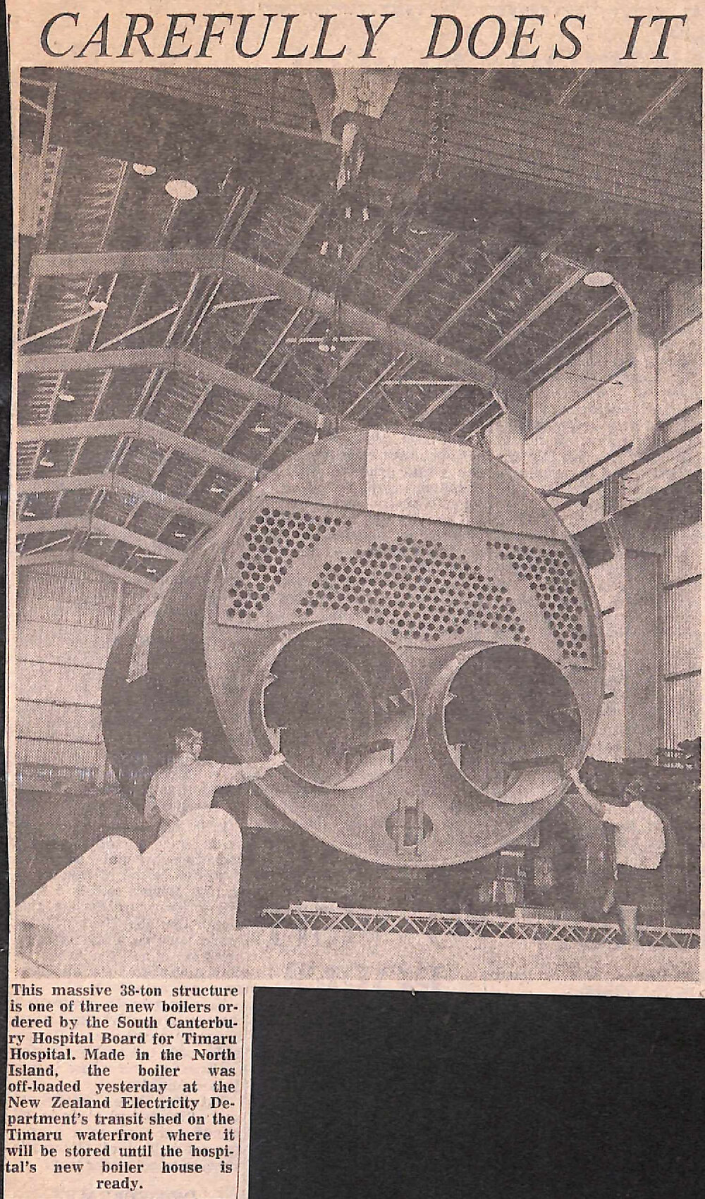 Carefully Does It: Hospital Boiler First Load Over Harbour Loop Road