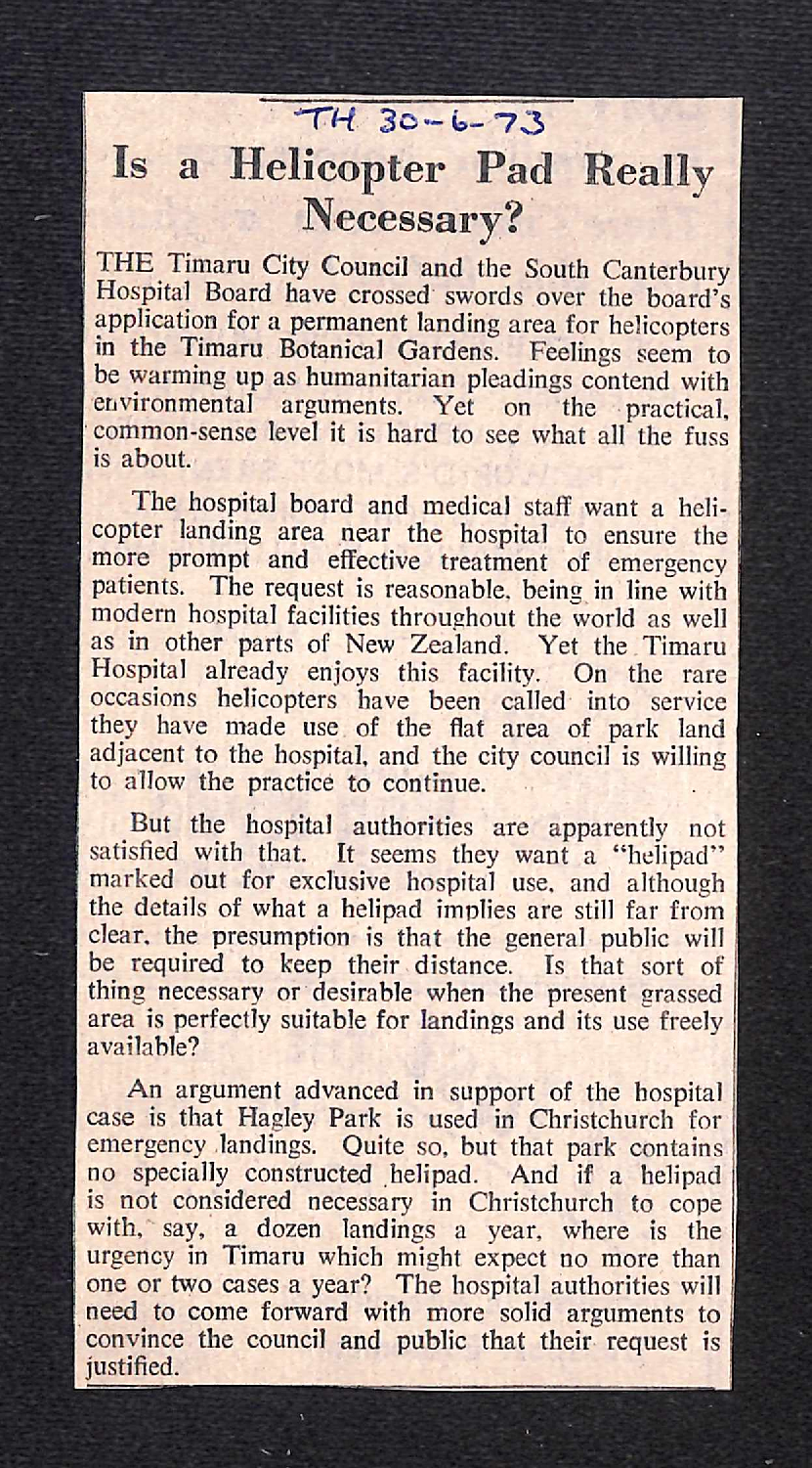 Is a Helicopter Pad Really Necessary?
