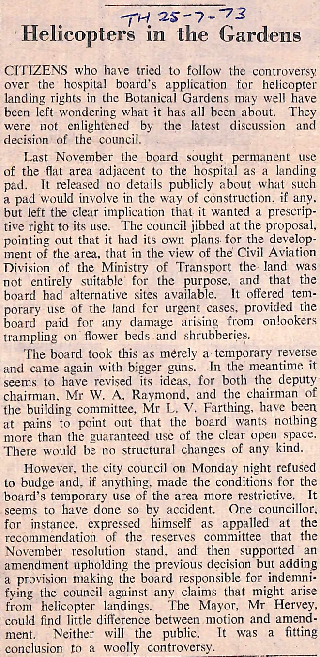 Helicopters in the Gardens