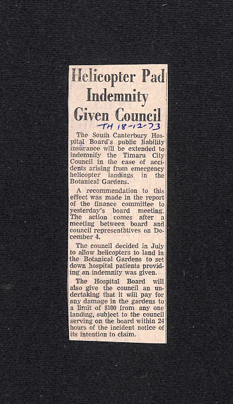 Helicopter Pad Indemnity Given Council