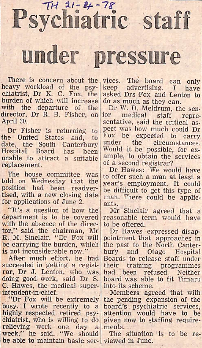 Psychiatric staff under pressure