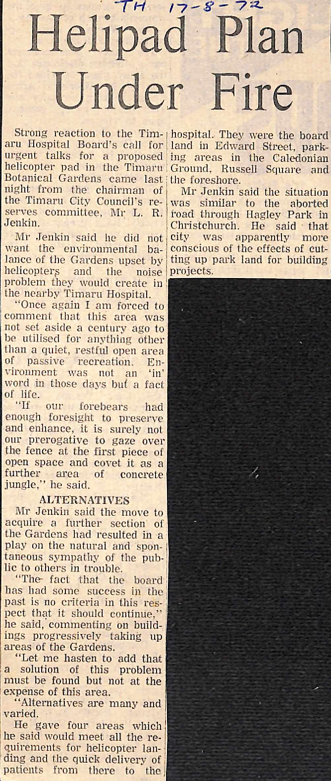 Helipad Plan Under Fire