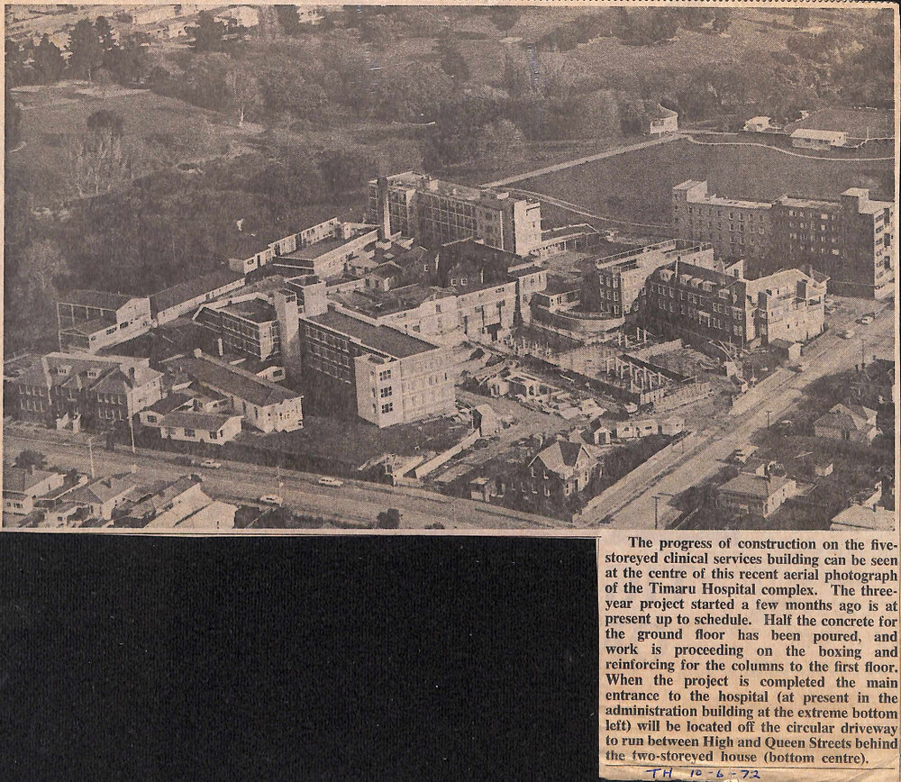 The progress of construction on the five-storeyed clinical services buidling
