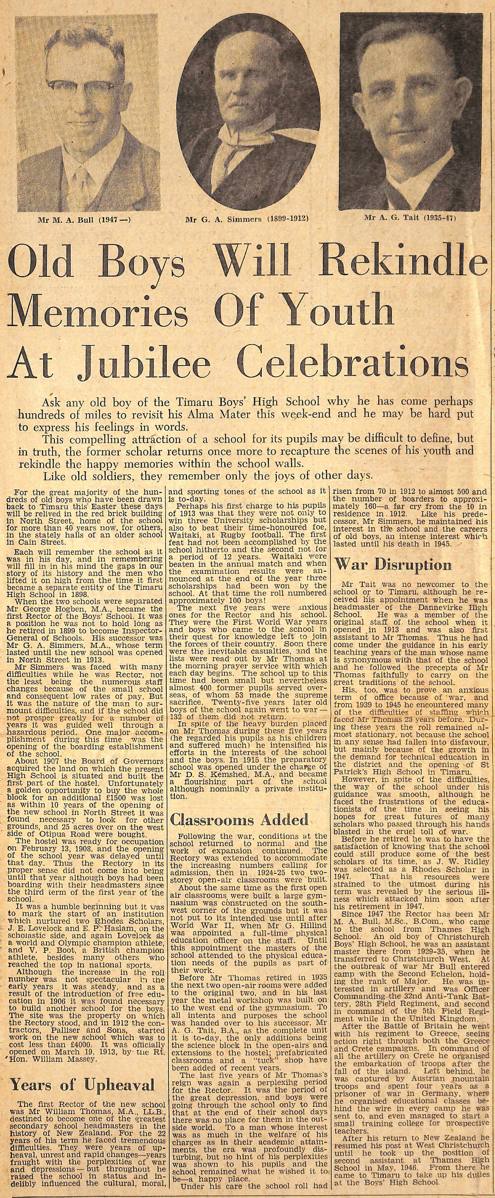 Old Boys Will Rekindle Memories Of Youth At Jubilee Celebrations 