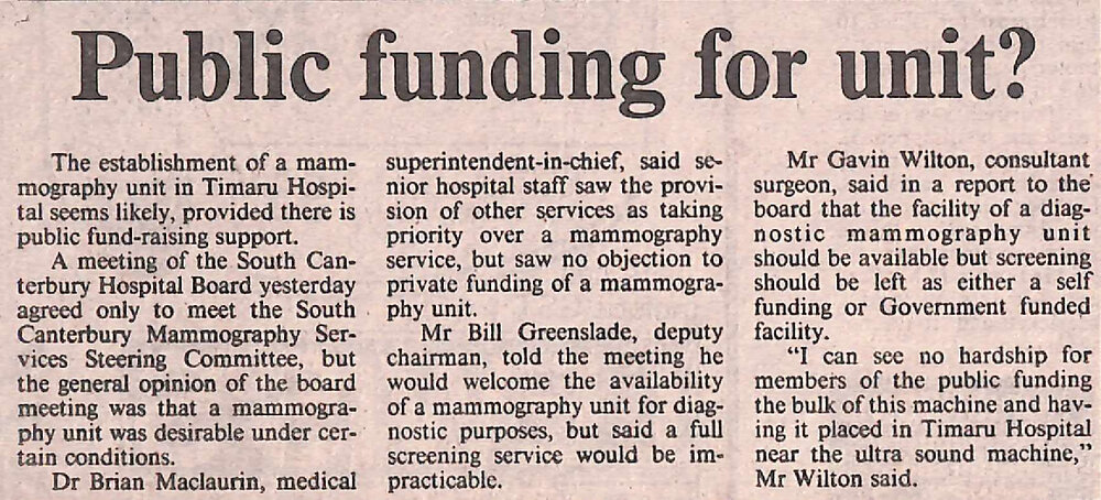 Public funding for unit?