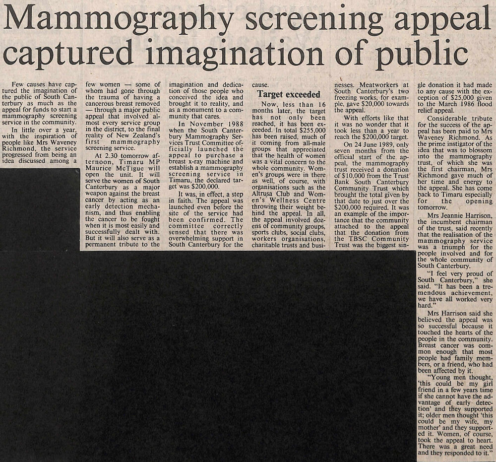 Mammography screening appeal captured imagination of public