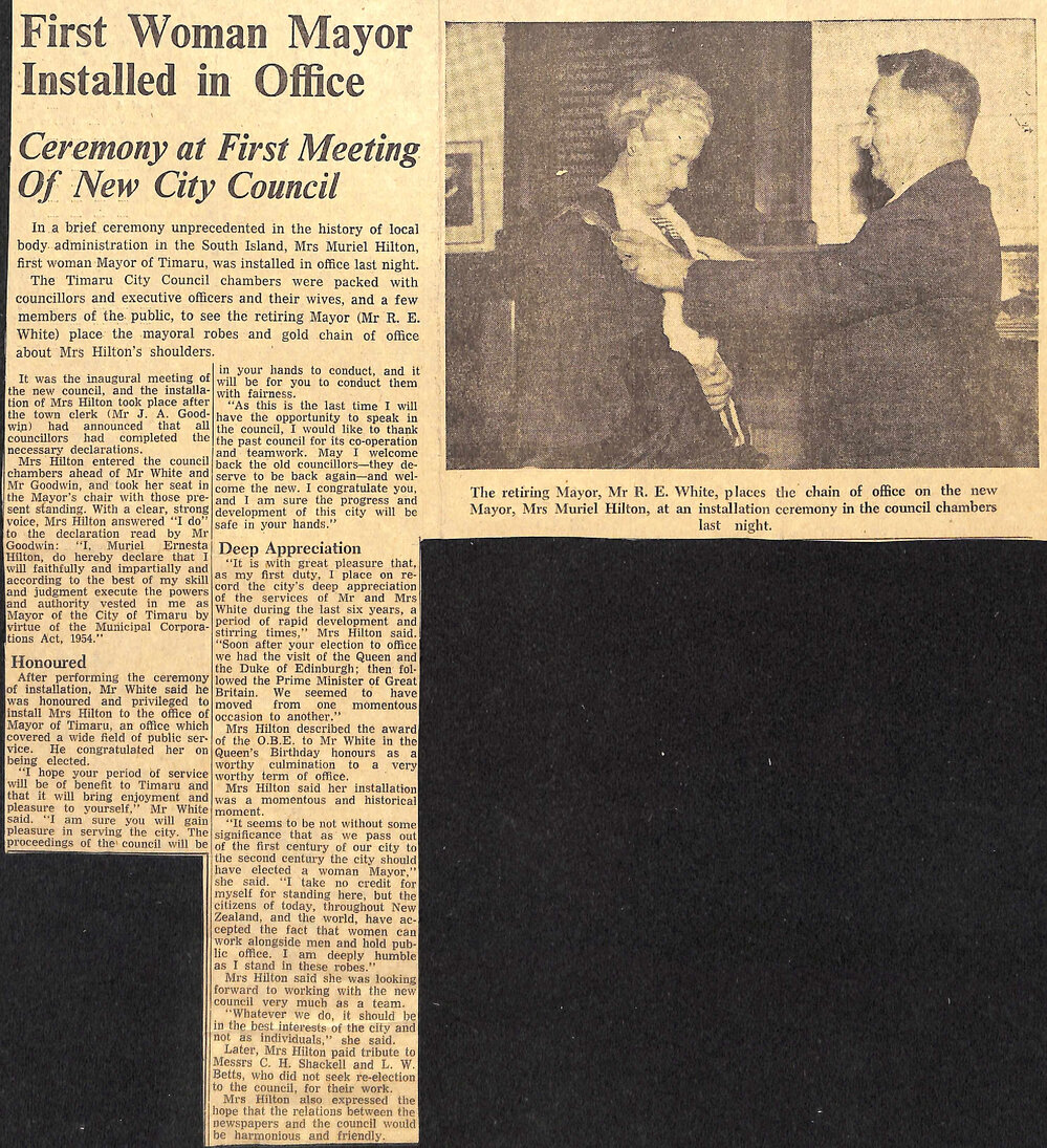 First Woman Mayor Installed in Office, Ceremony at First Meeting Of New City Council