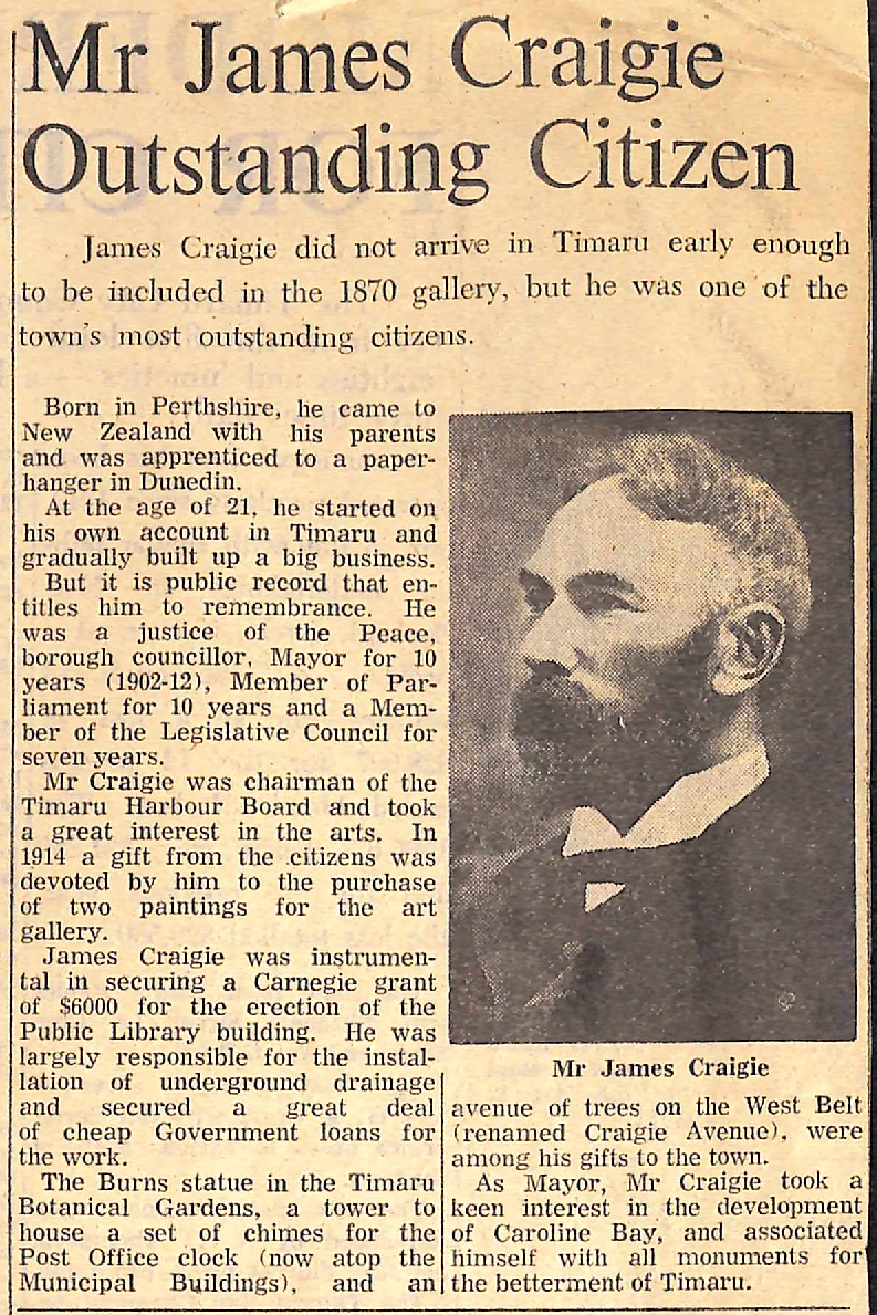 Mr James Craigie Outstanding Citizen