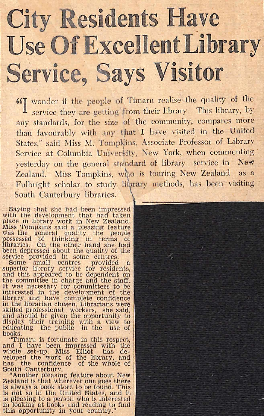 City Residents Have Use Of Excellent Library Service, Says Visitor