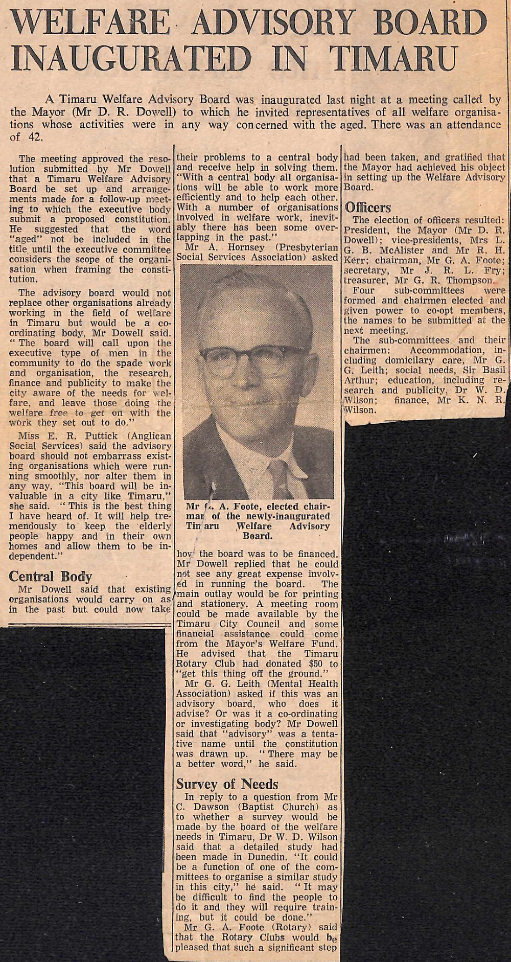 Welfare Advisory Board Inaugurated in Timaru