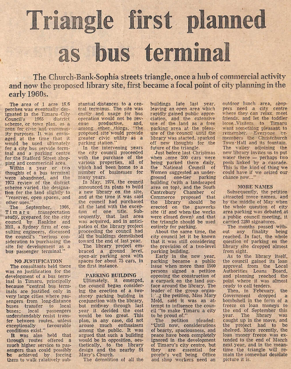 Triangle first planned as bus terminal