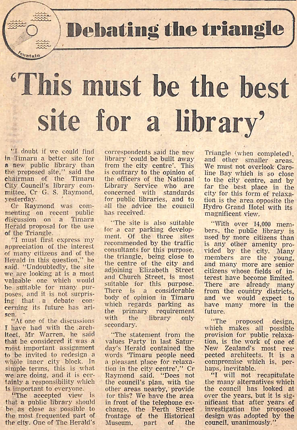 Debating the triangle: 'This must be the best site for the library'