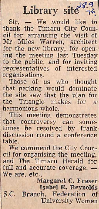 Letter to the editor: Library site