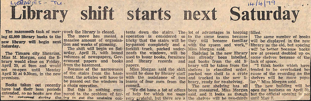 Library shift starts next Saturday