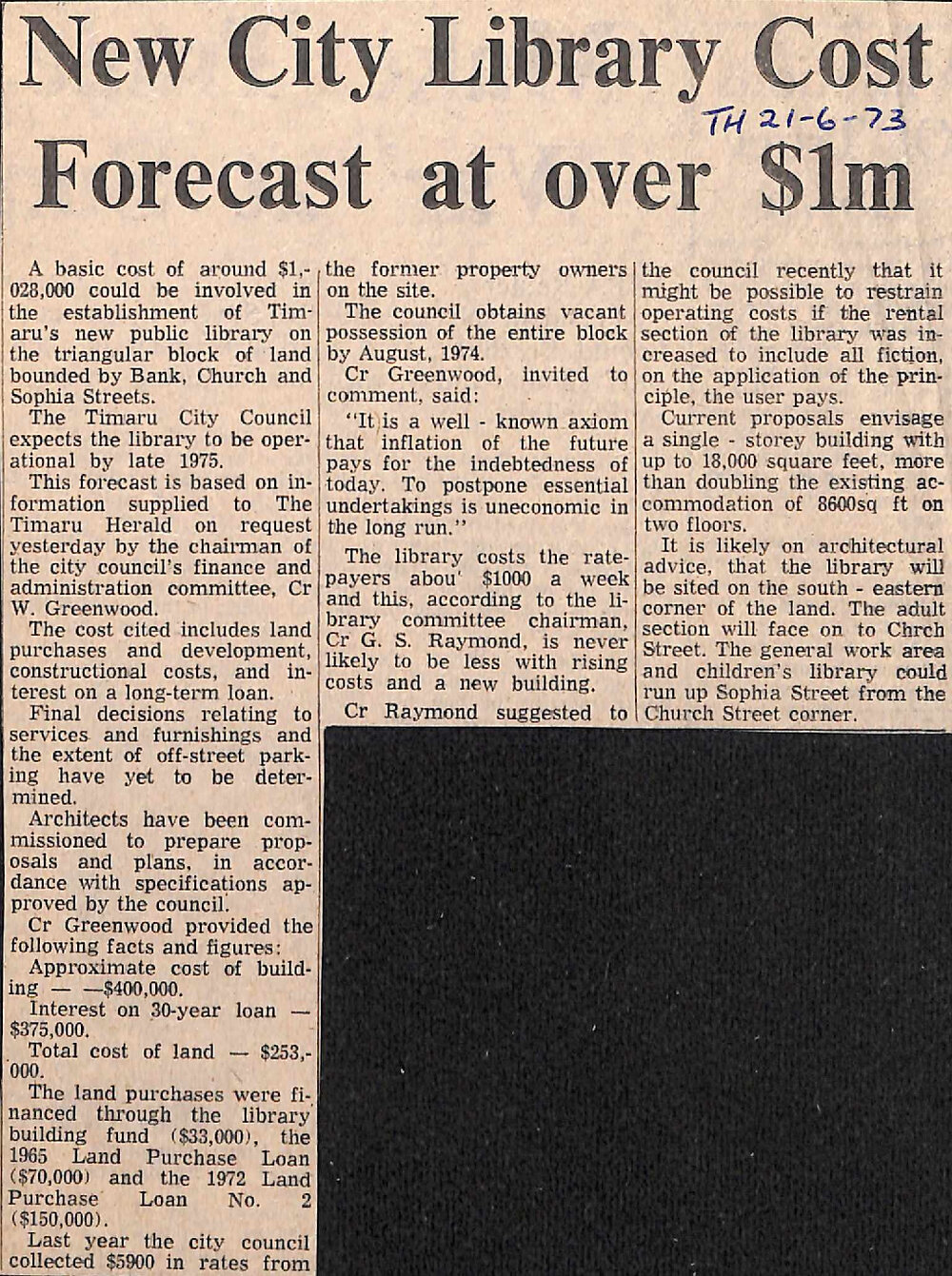 New City Library Cost Forecast at over $1m