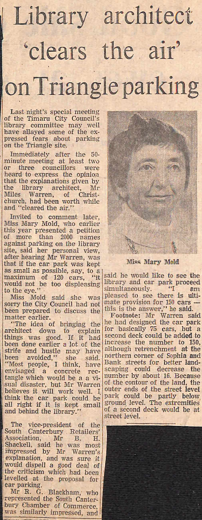 Library architect 'clears the air' on Triangle parking